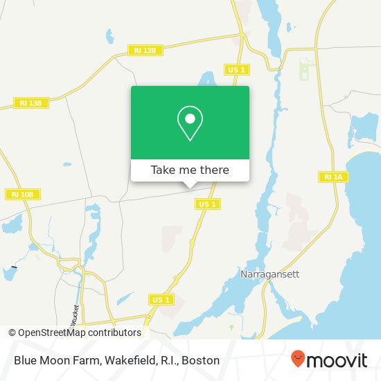 Blue Moon Farm, Wakefield, R.I. map