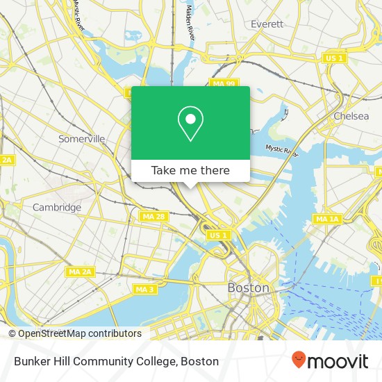 Mapa de Bunker Hill Community College