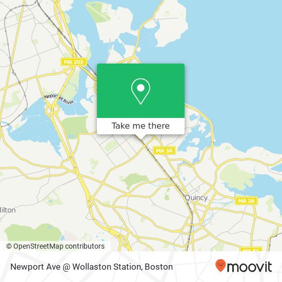 Newport Ave @ Wollaston Station map