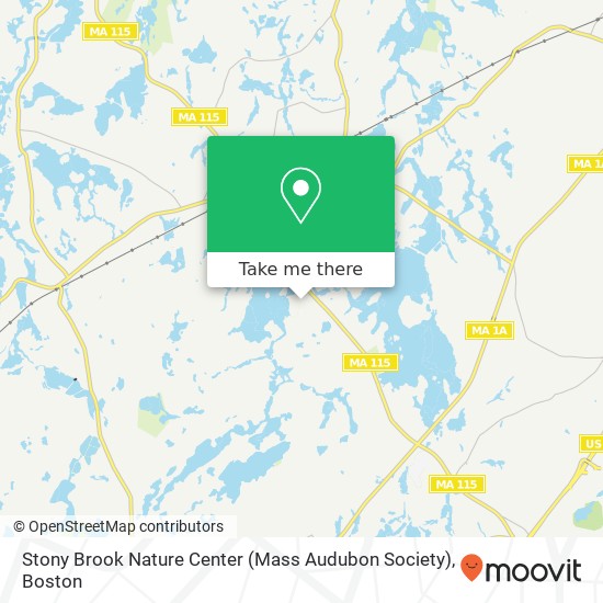 Mapa de Stony Brook Nature Center (Mass Audubon Society)
