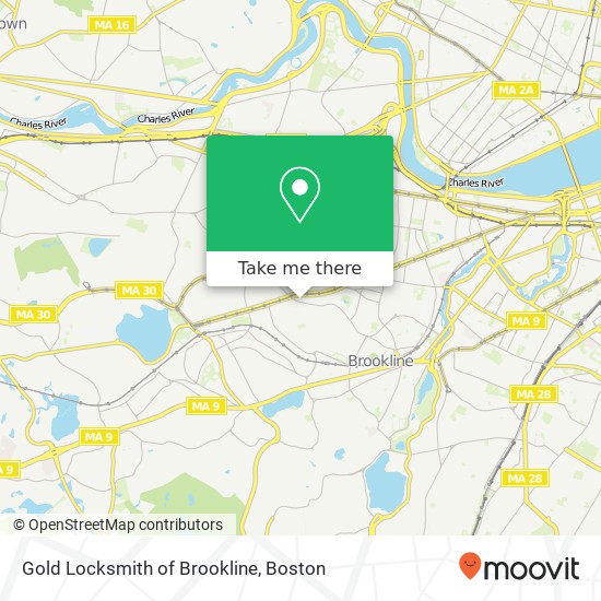 Gold Locksmith of Brookline map