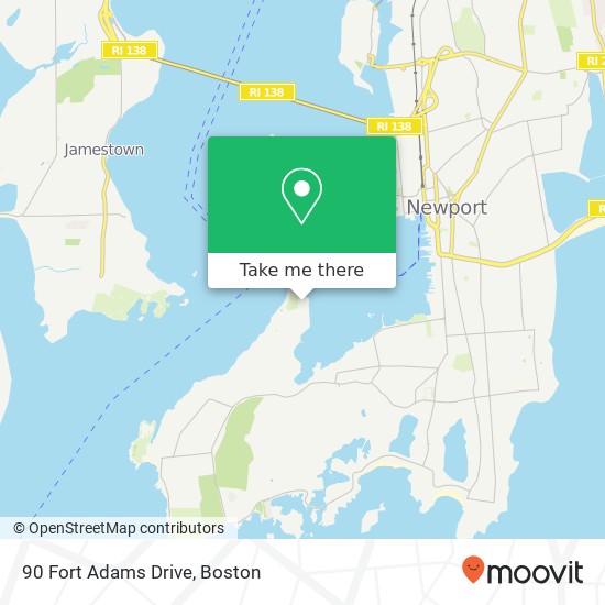 90 Fort Adams Drive map