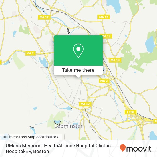 Mapa de UMass Memorial-HealthAlliance Hospital-Clinton Hospital-ER