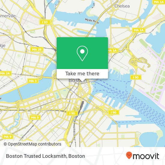 Mapa de Boston Trusted Locksmith