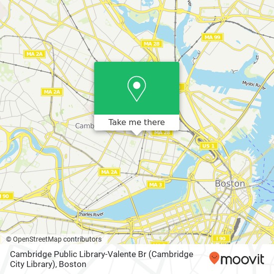 Mapa de Cambridge Public Library-Valente Br (Cambridge City Library)