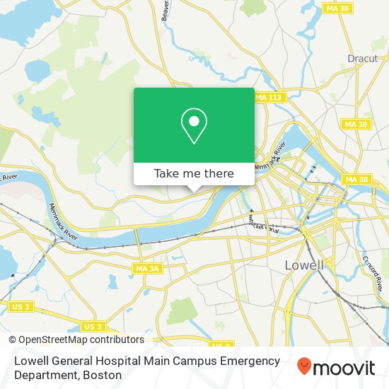 Lowell General Hospital Main Campus Emergency Department map