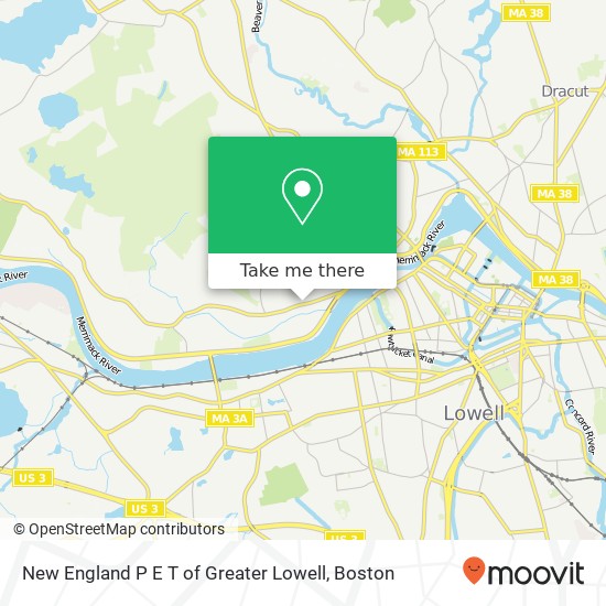 New England P E T of Greater Lowell map