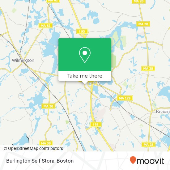 Mapa de Burlington Self Stora