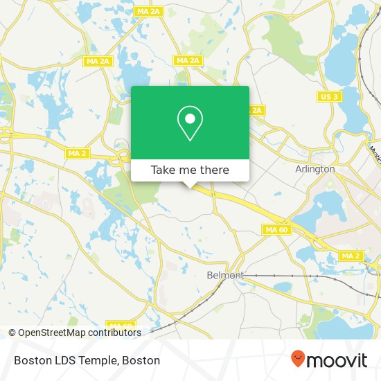 Boston LDS Temple map