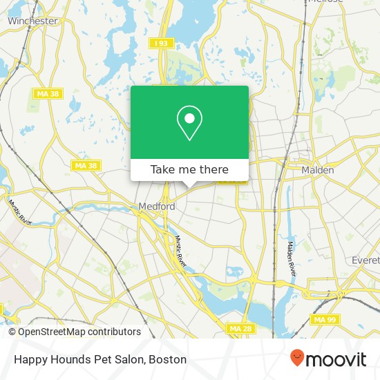 Mapa de Happy Hounds Pet Salon