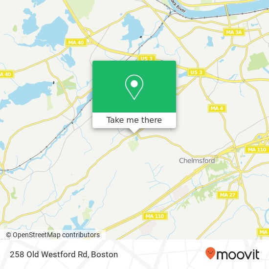 Mapa de 258 Old Westford Rd