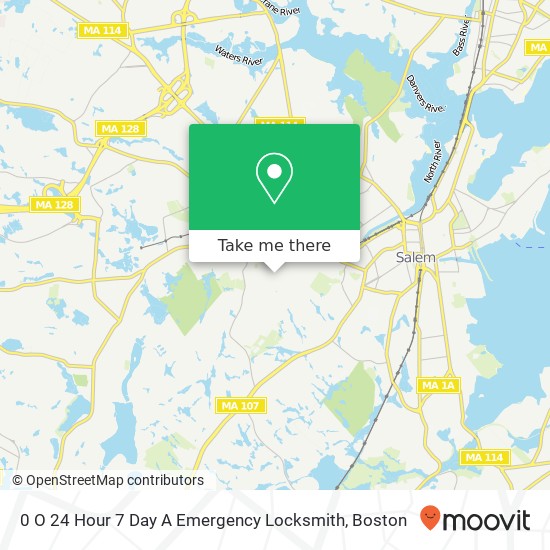 Mapa de 0 O 24 Hour 7 Day A Emergency Locksmith