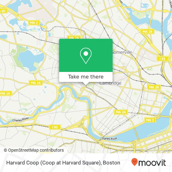 Mapa de Harvard Coop (Coop at Harvard Square)