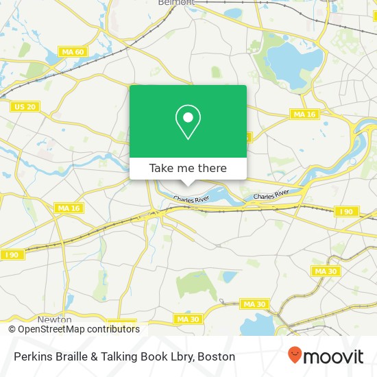 Mapa de Perkins Braille & Talking Book Lbry