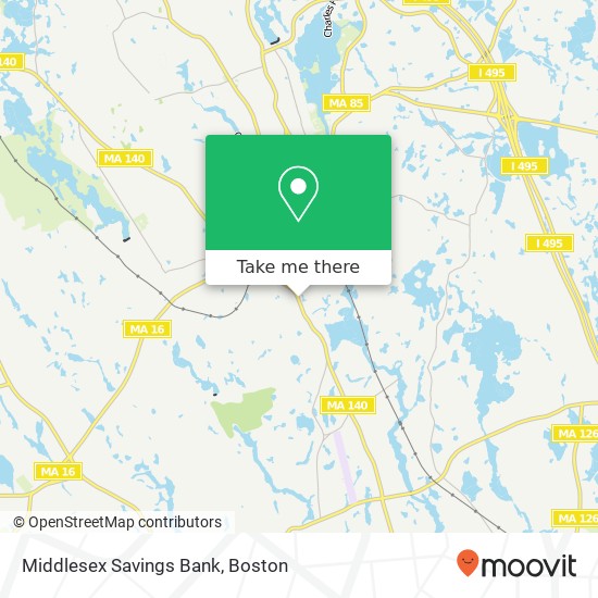 Middlesex Savings Bank map