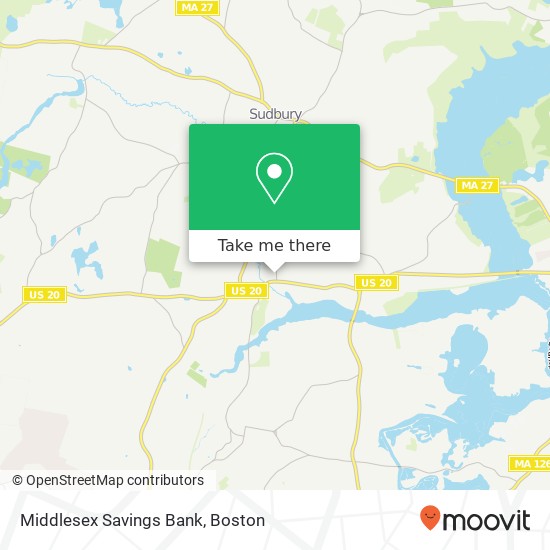 Mapa de Middlesex Savings Bank