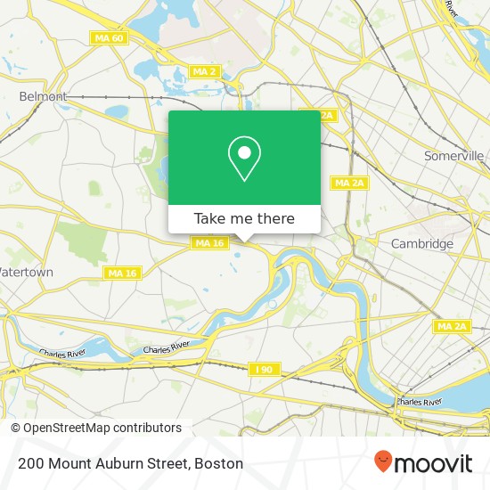 Mapa de 200 Mount Auburn Street