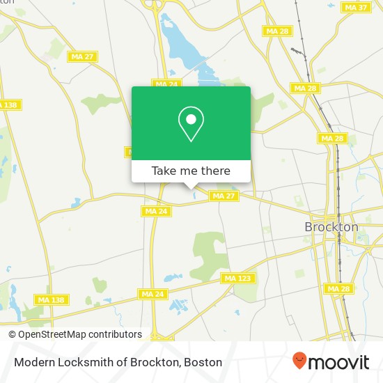 Modern Locksmith of Brockton map