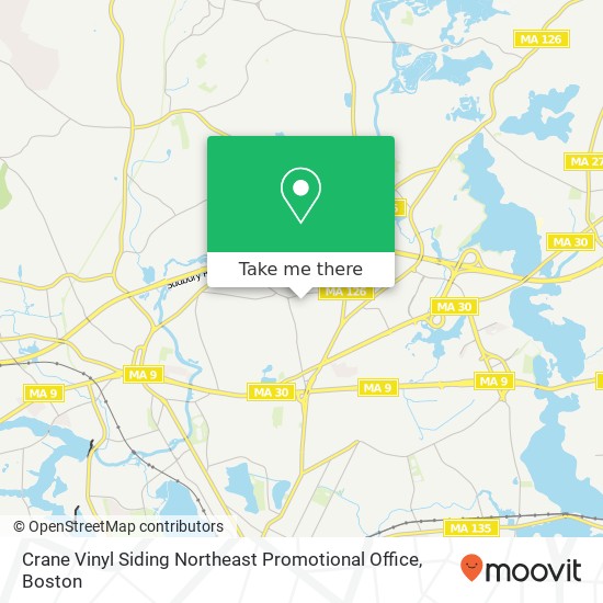 Crane Vinyl Siding Northeast Promotional Office map