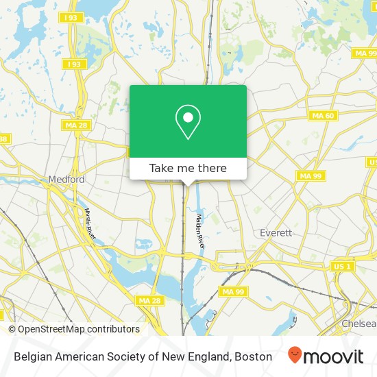 Mapa de Belgian American Society of New England