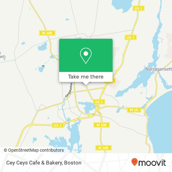 Mapa de Cey Ceys Cafe & Bakery, 682 Kingstown Rd Wakefield, RI 02879