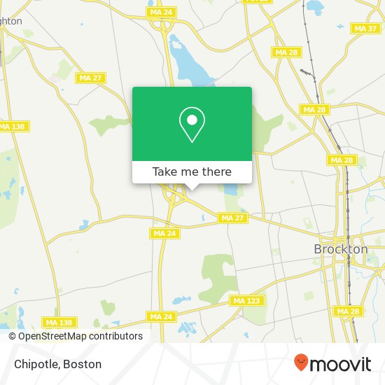 Mapa de Chipotle, 500 Westgate Dr Brockton, MA 02301