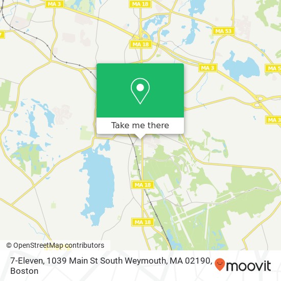 Mapa de 7-Eleven, 1039 Main St South Weymouth, MA 02190
