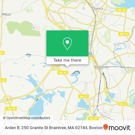 Mapa de Arden B, 250 Granite St Braintree, MA 02184