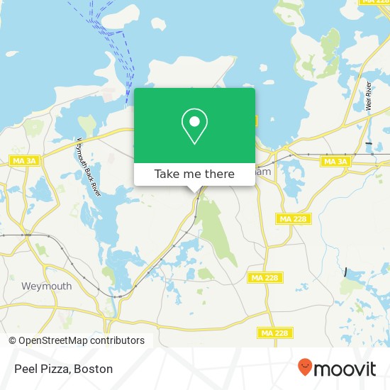 Mapa de Peel Pizza, Quincy Ave Hingham, MA 02043