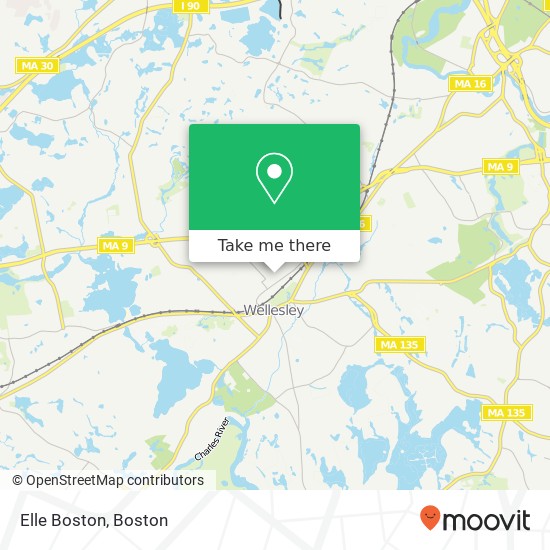 Mapa de Elle Boston, 180 Linden St Wellesley, MA 02482