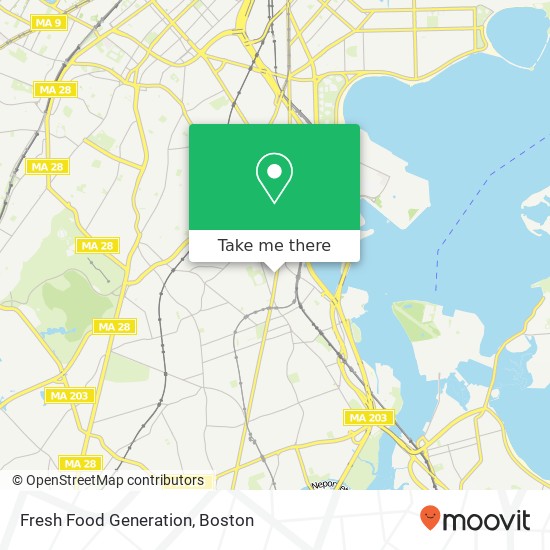 Mapa de Fresh Food Generation, 1353 Dorchester Ave Dorchester, MA 02122