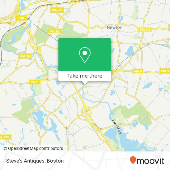 Mapa de Steve's Antiques, 381 Elliot St Newton Upper Falls, MA 02464