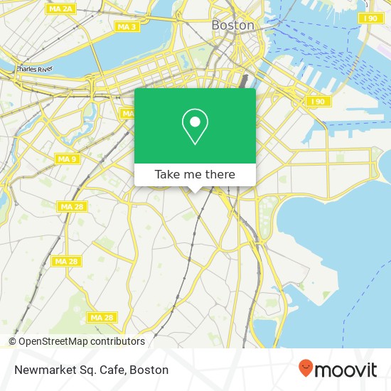 Mapa de Newmarket Sq. Cafe, 130 Newmarket Sq Boston, MA 02118
