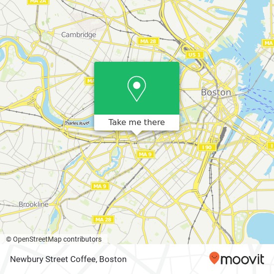 Mapa de Newbury Street Coffee, Hereford St Boston, MA 02115