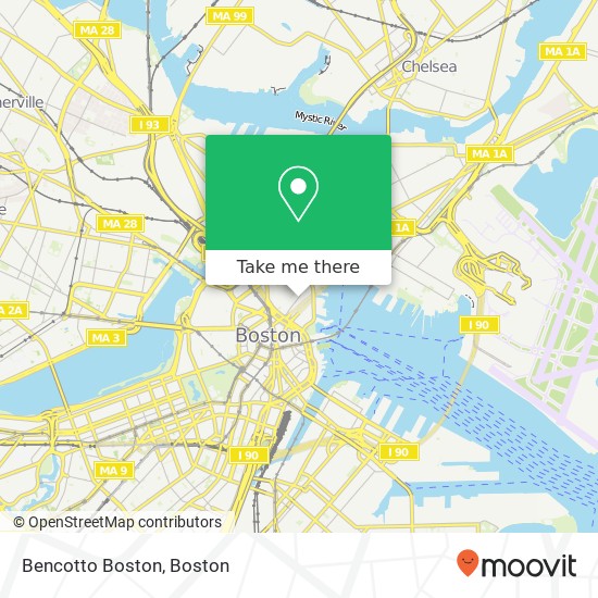 Mapa de Bencotto Boston, 361 Hanover St Boston, MA 02113