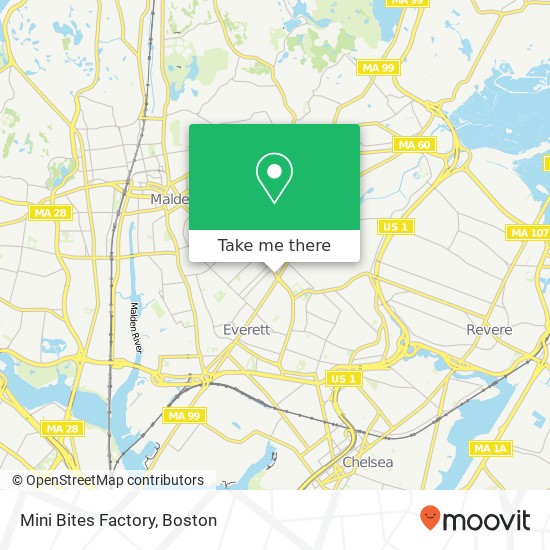 Mini Bites Factory, 366 Ferry St Everett, MA 02149 map