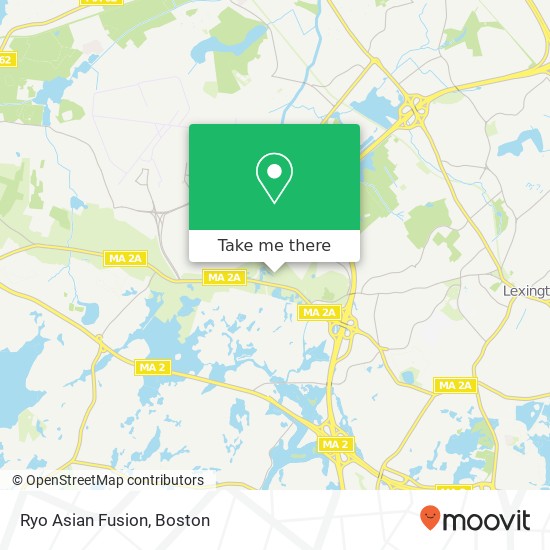 Mapa de Ryo Asian Fusion, Marrett St Lexington, MA 02421