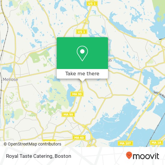 Mapa de Royal Taste Catering, 1268 Broadway Saugus, MA 01906