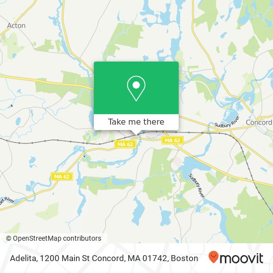 Mapa de Adelita, 1200 Main St Concord, MA 01742