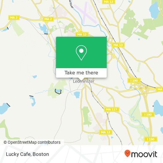 Mapa de Lucky Cafe, 23 Pleasant St Leominster, MA 01453