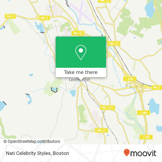 Mapa de Nati Celebrity Styles, 18 Central St Leominster, MA 01453