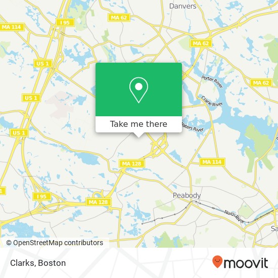 Mapa de Clarks, 210 Andover St Peabody, MA 01960