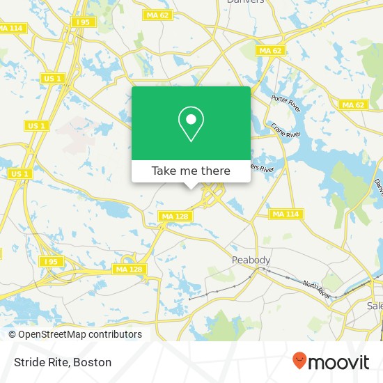 Mapa de Stride Rite, 210 Andover St Peabody, MA 01960