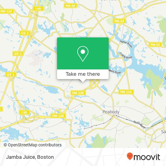 Mapa de Jamba Juice, 210 Andover St Peabody, MA 01960