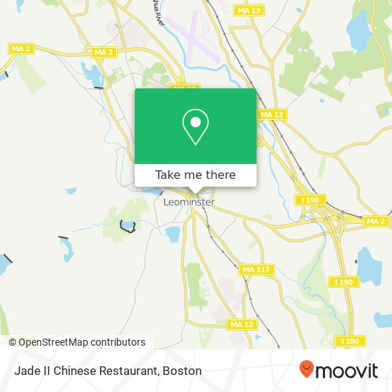 Mapa de Jade II Chinese Restaurant, 40 Mechanic St Leominster, MA 01453