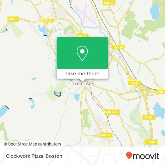 Mapa de Clockwork Pizza, 9 Pleasant St Leominster, MA 01453