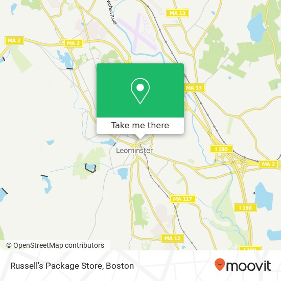 Russell's Package Store map