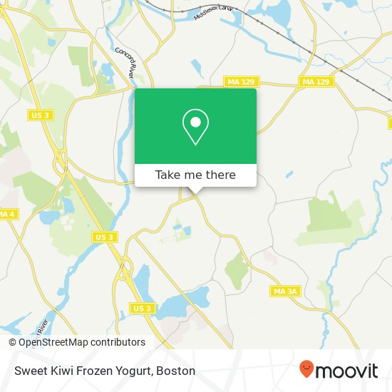 Mapa de Sweet Kiwi Frozen Yogurt, 480 Boston Rd Billerica, MA 01821