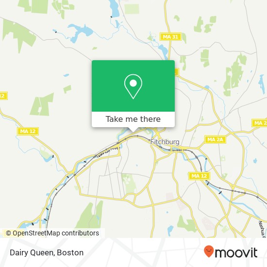 Mapa de Dairy Queen, 143 River St Fitchburg, MA 01420