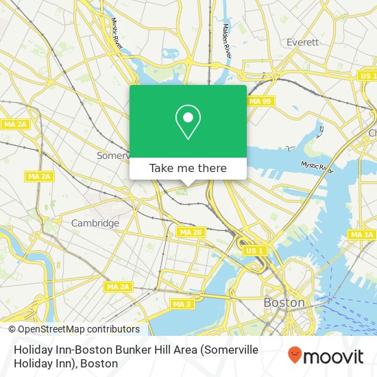 Holiday Inn-Boston Bunker Hill Area (Somerville Holiday Inn) map